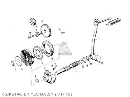 KICKSTARTER MECHANISM ('71-'75) - KV75A6 1977
