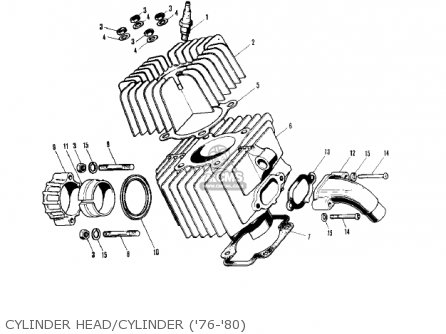 CYLINDER HEAD/CYLINDER ('76-'80) - KV75A6 1977