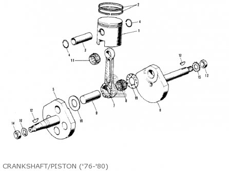 CRANKSHAFT/PISTON ('76-'80) - KV75A6 1977