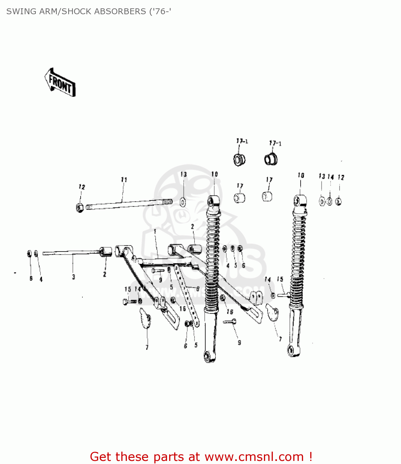 SWING ARM/SHOCK ABSORBERS ('76-' KV75A8 1979