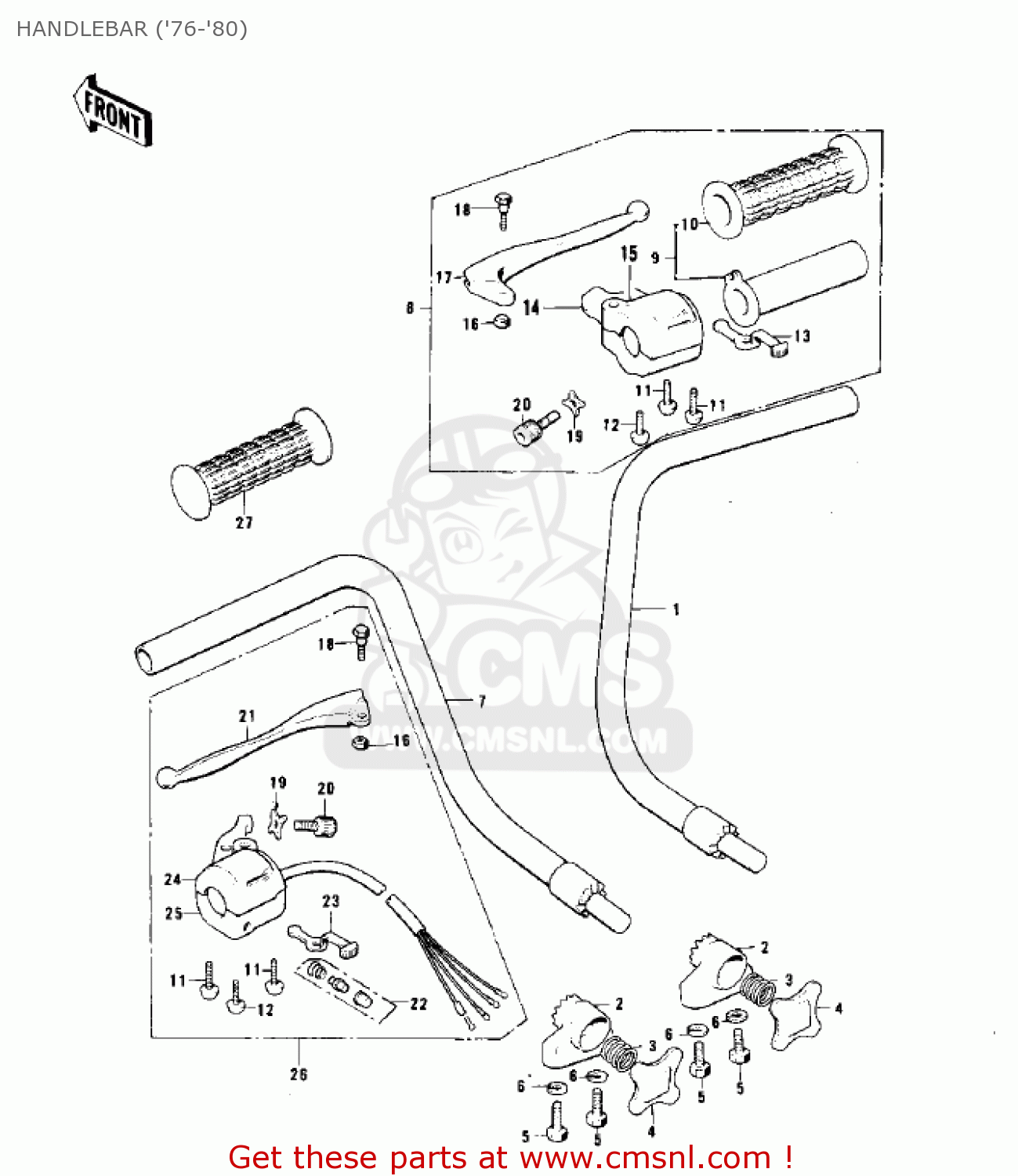 HANDLEBAR ('76-'80) KV75A8 1979