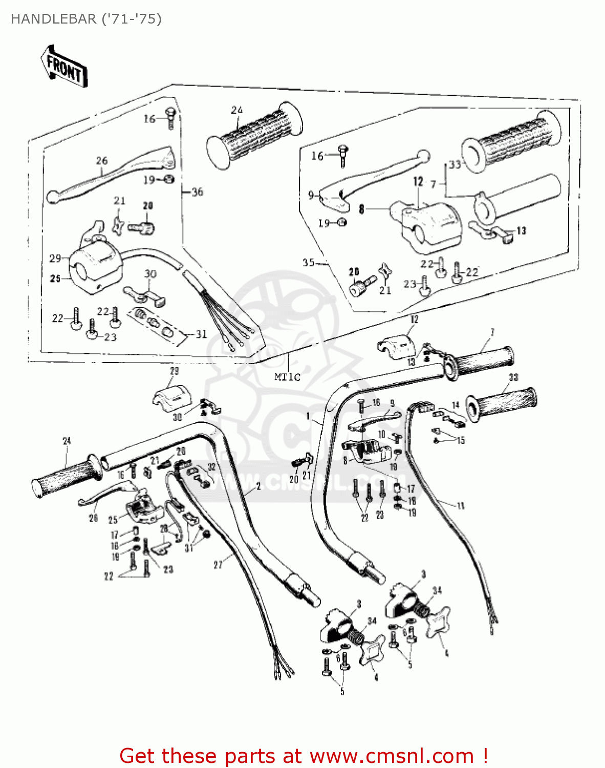 HANDLEBAR ('71-'75) KV75A8 1979