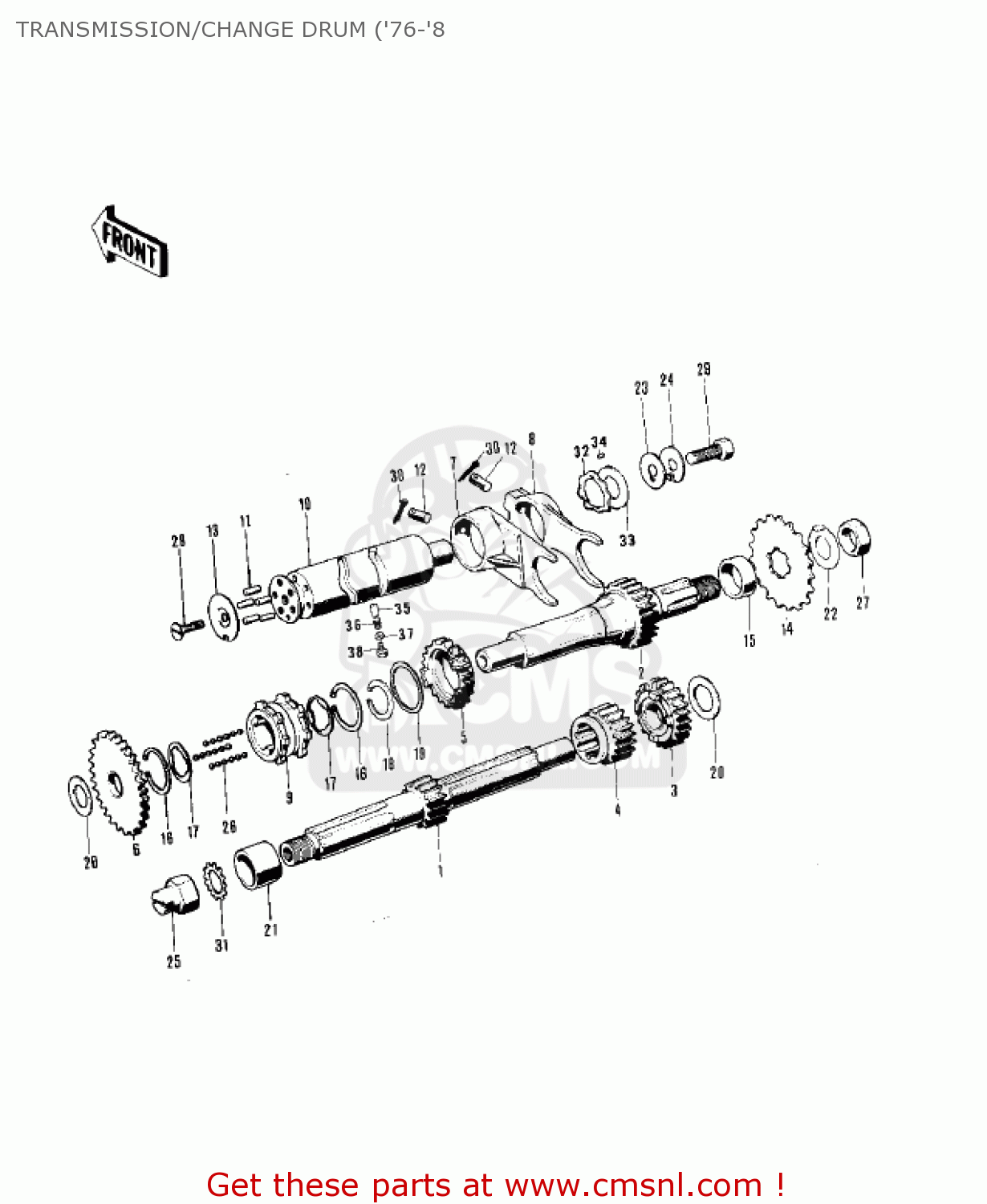 TRANSMISSION/CHANGE DRUM ('76-'8 KV75A8 1979