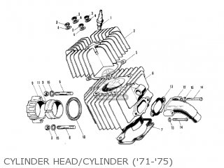 CYLINDER HEAD/CYLINDER ('71-'75) - KV75A8 1979