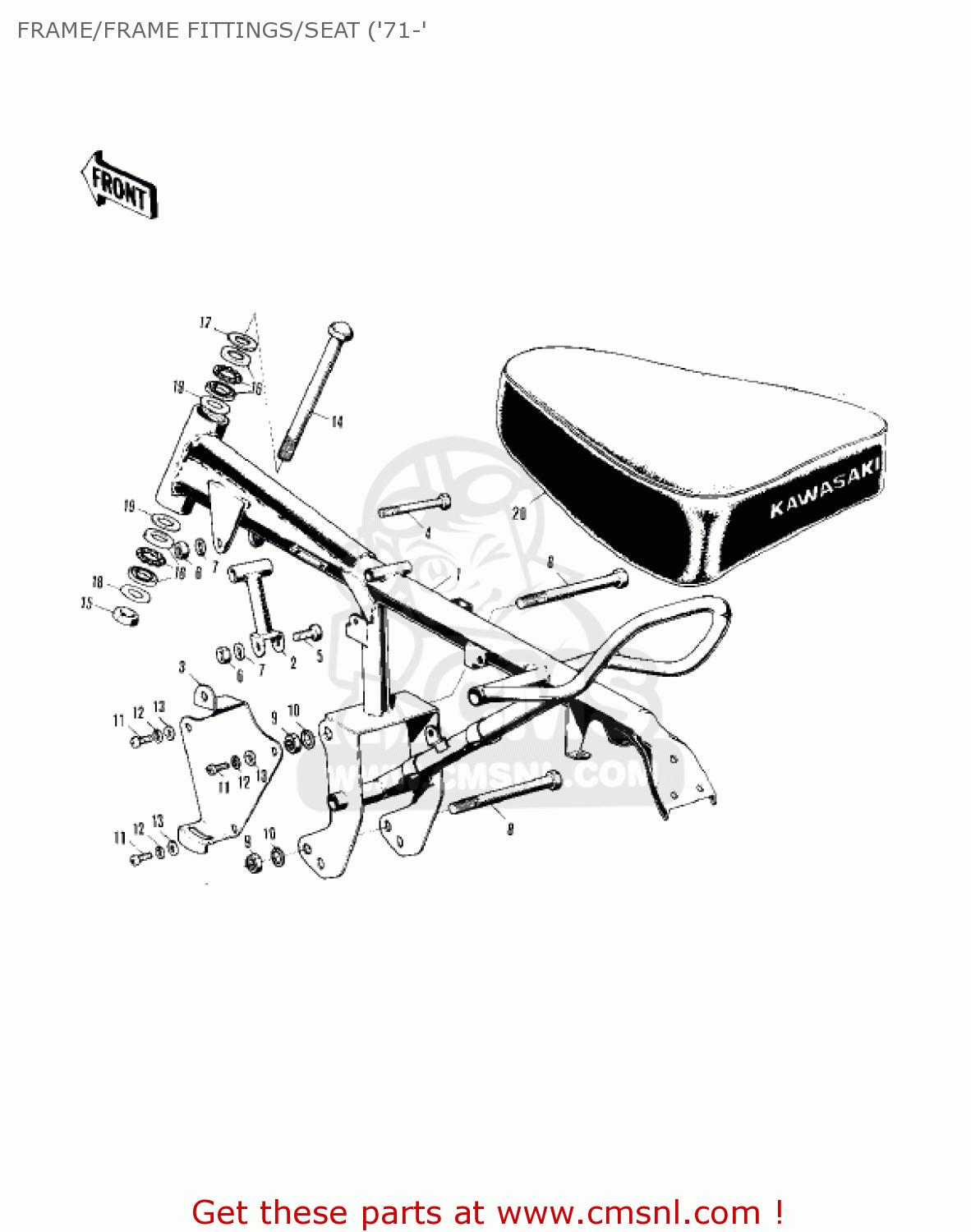 FRAME/FRAME FITTINGS/SEAT ('71-' KV75A9 1980
