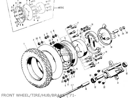 FRONT WHEEL/TIRE/HUB/BRAKE ('71- - KV75A9 1980