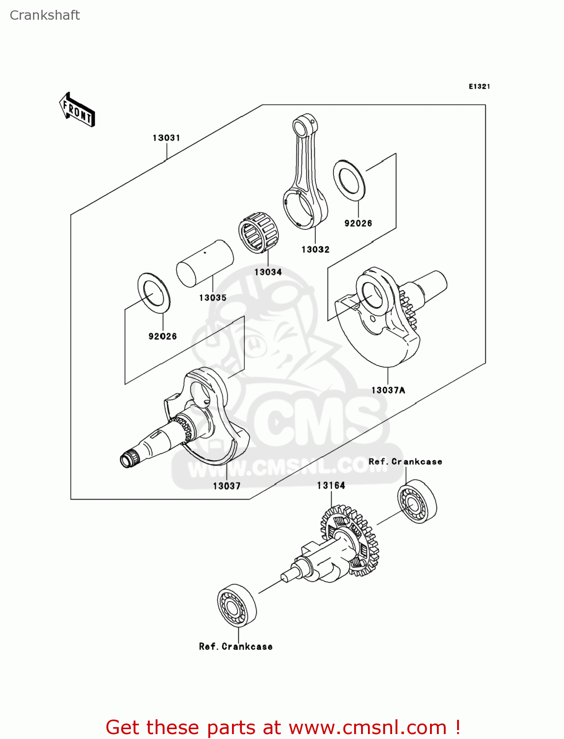 Kawasaki Kvf360 Abf Prairie360 11 Usa 4x4 Crankshaft Buy Original Crankshaft Spares Online