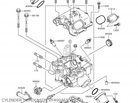 CYLINDER HEAD(&SIM;VF400AE515522) - KVF400-A1 PRAIRIE4004X4 1997 USA CANADA