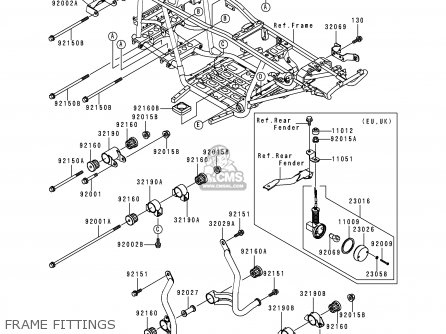 Kawasaki KVF400-C2 KVF4004X4 2000 EUROPE UK AS parts lists and schematics