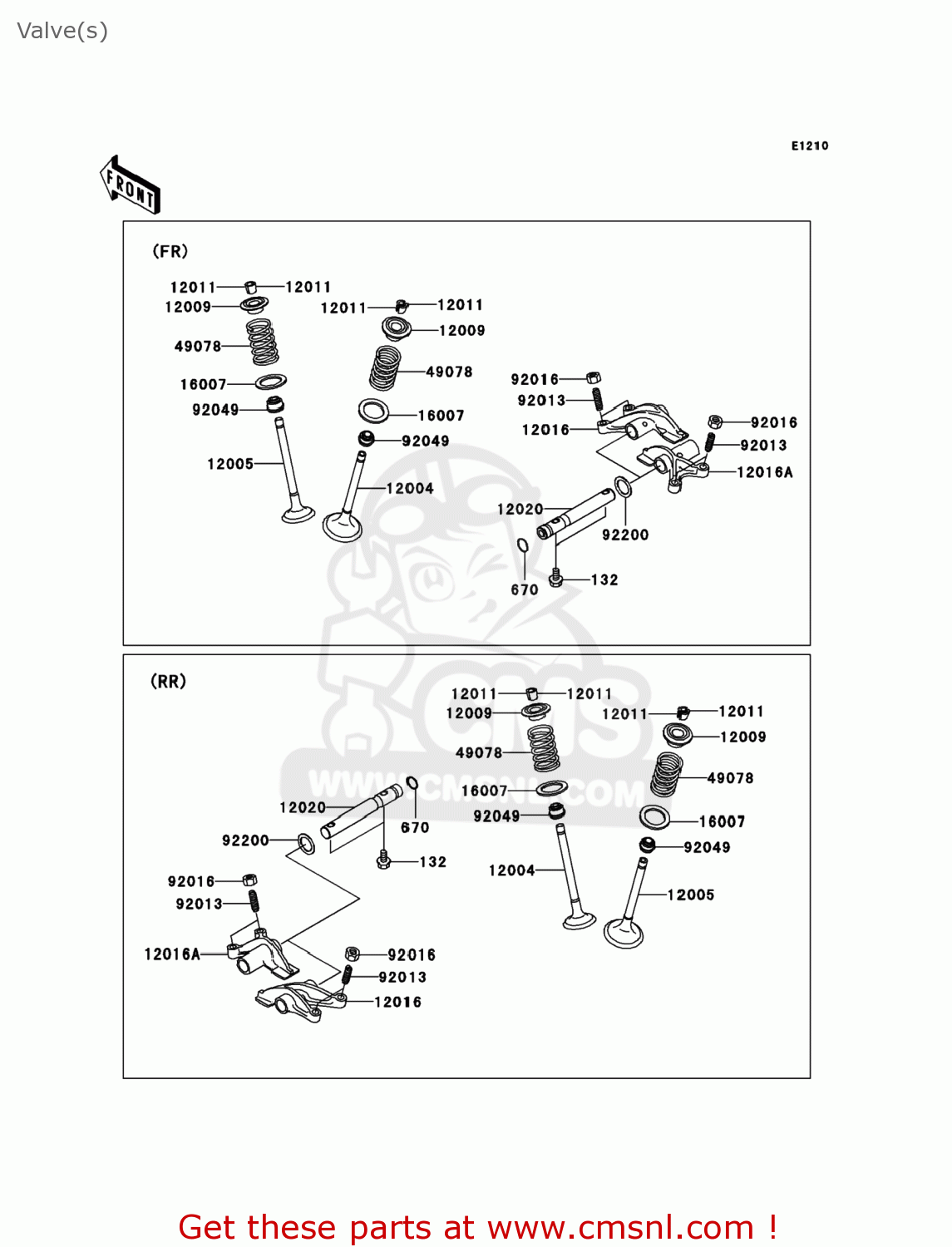 Kawasaki KVF650B1 PRAIRIE650 2002 USA Valve(s) buy original Valve(s