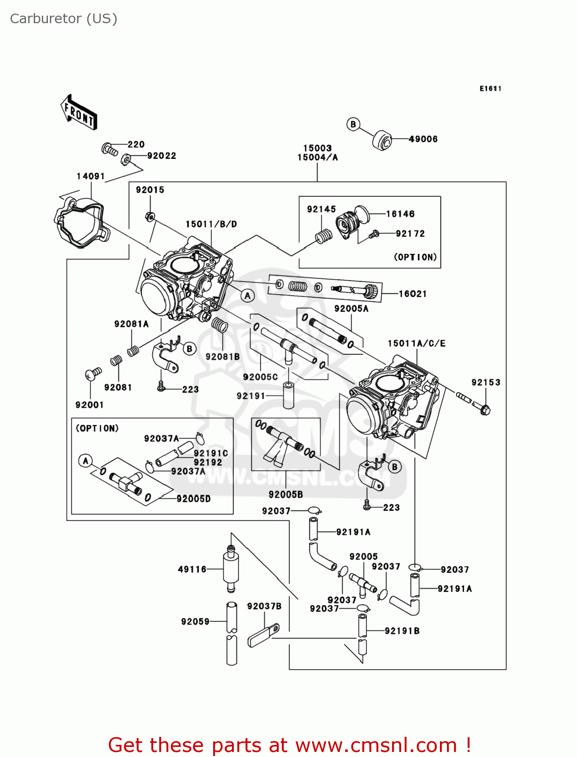 Kawasaki KVF650D6F BRUTE FORCE 650 4X4 2006 USA Carburetor (US) buy