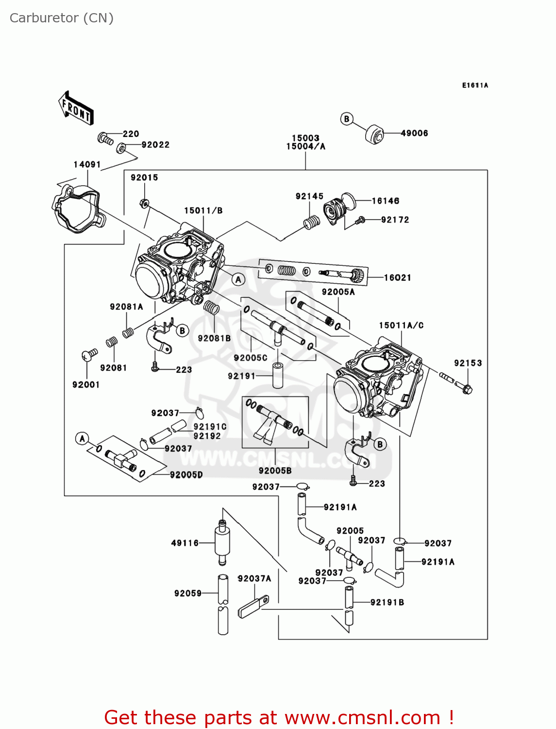 Kawasaki KVF650D9F BRUTE FORCE 650 4X4 2009 USA Carburetor (CN) buy