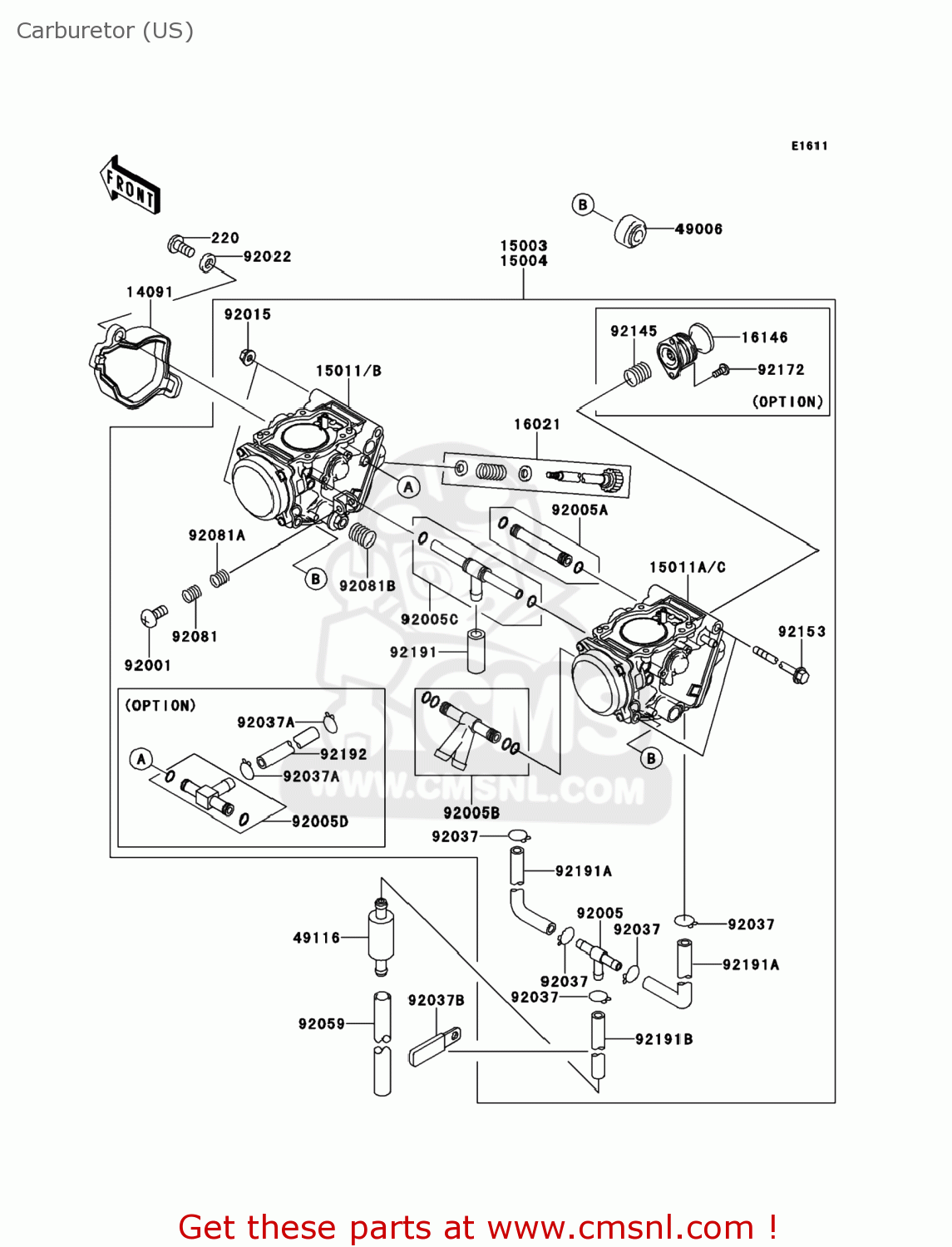 Kawasaki KVF650DBF BRUTE FORCE 650 4X4 2011 USA Carburetor (US) buy