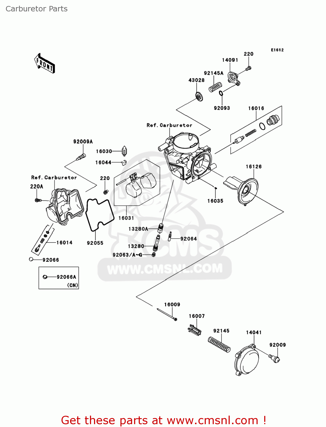 Kawasaki KVF650FCF BRUTE FORCE 650 4X4I 2012 USA Carburetor Parts