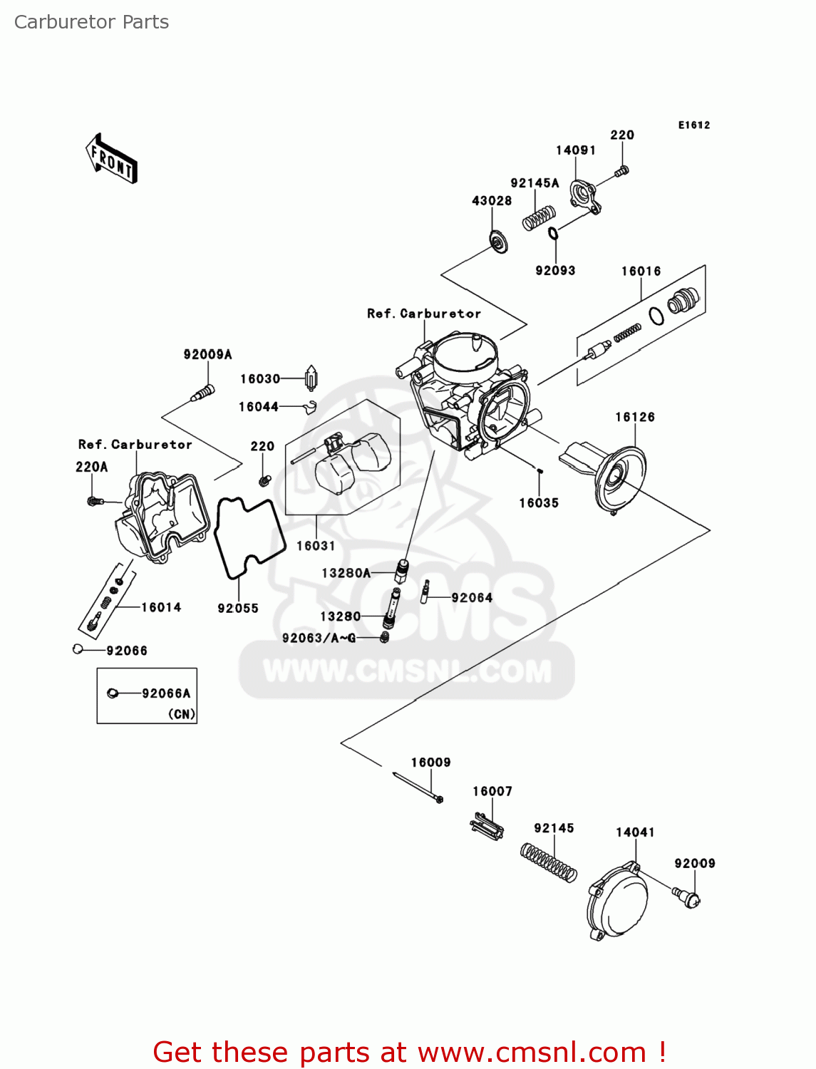 Kawasaki KVF650FCS BRUTE FORCE 650 4X4I 2012 USA Carburetor Parts