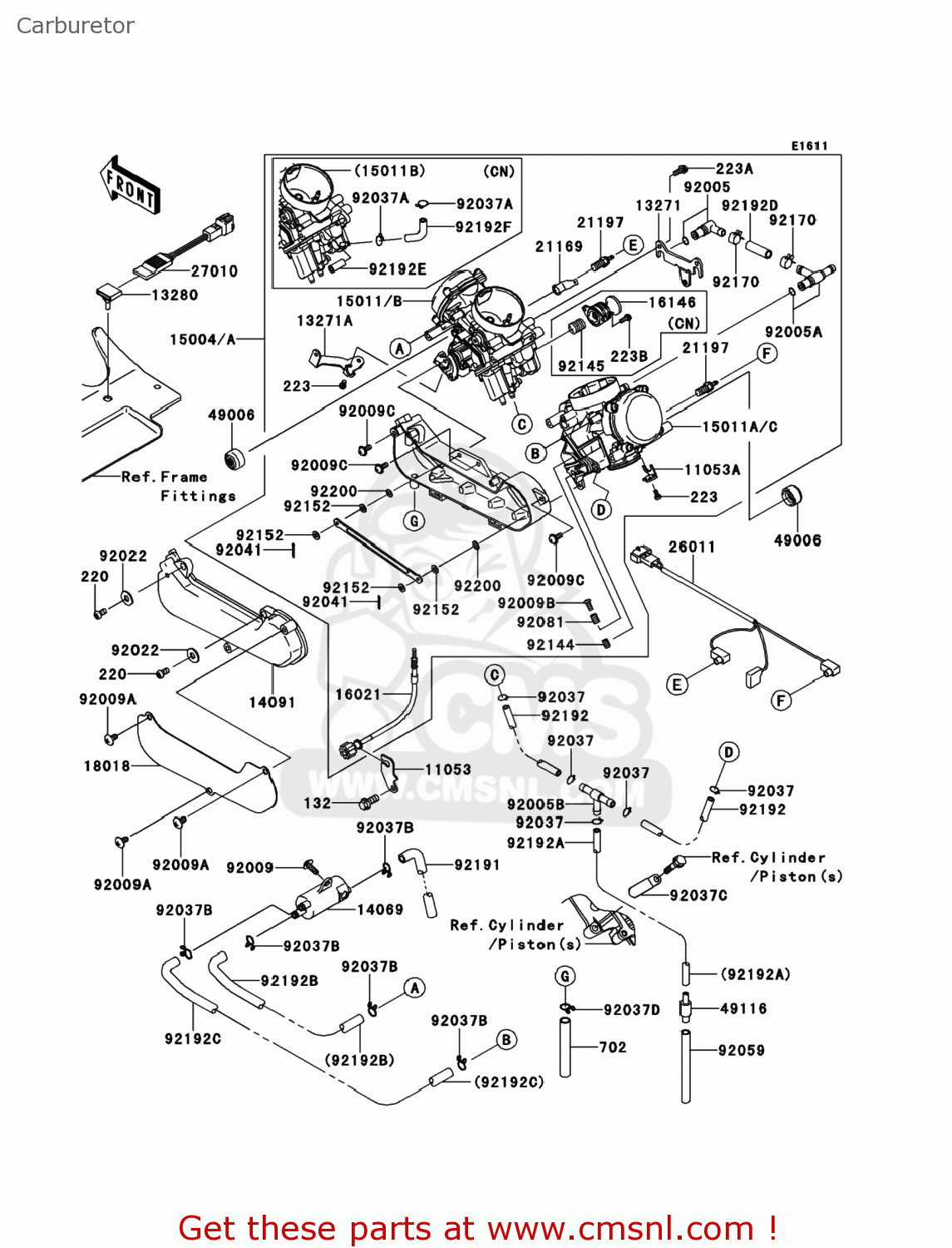 Kawasaki KVF650FCS BRUTE FORCE 650 4X4I 2012 USA Carburetor buy