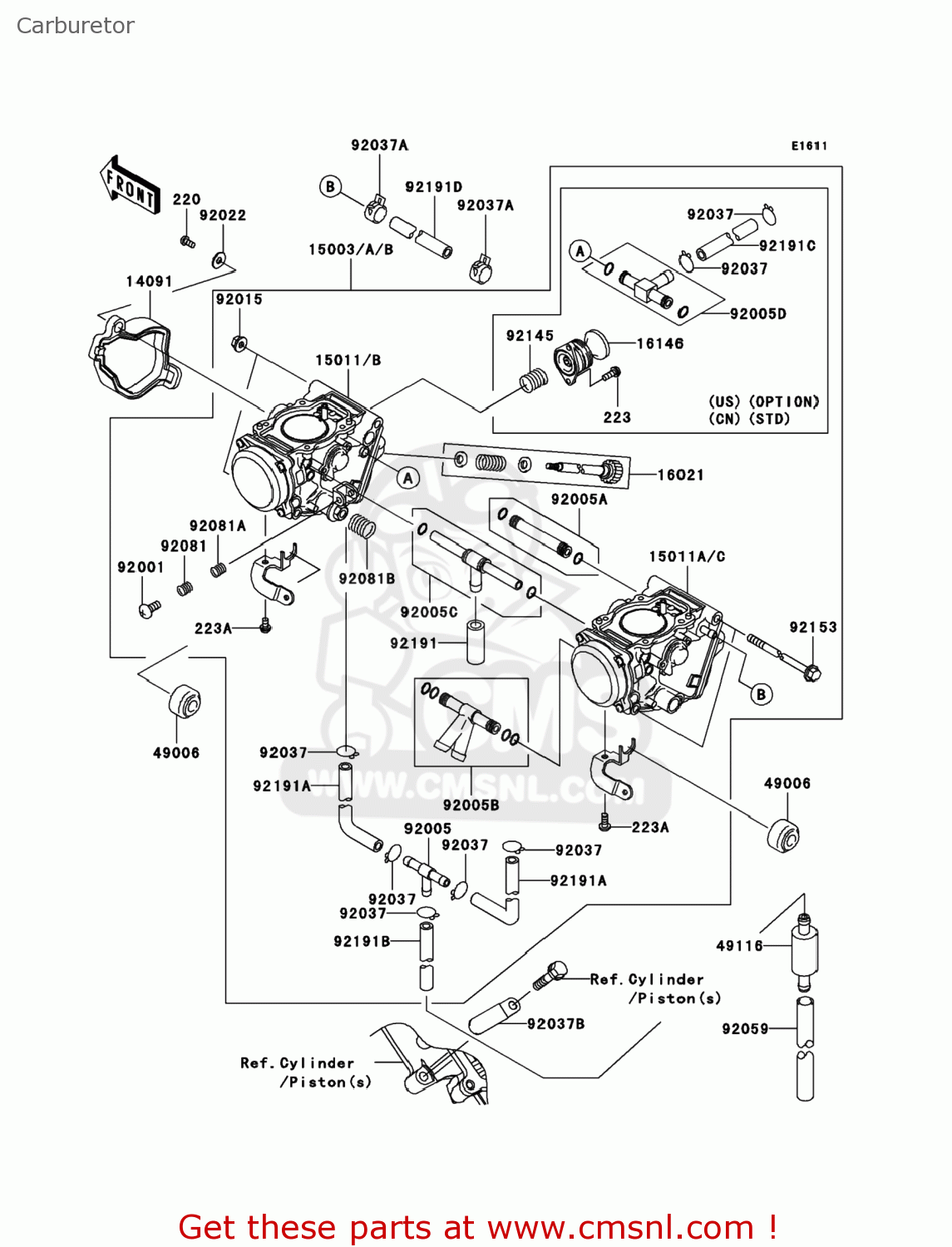 Kawasaki KVF700-A2 PRAIRIE700 2005 USA / 4X4 Carburetor - buy original ...