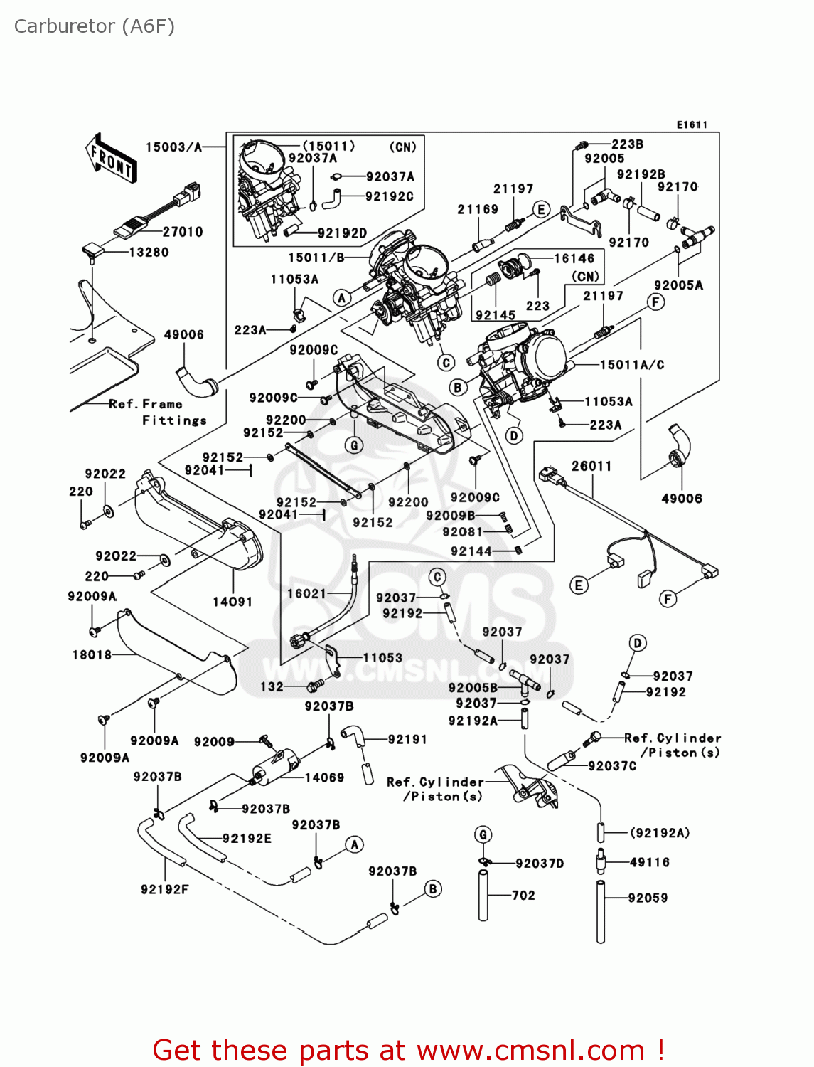 Kawasaki KVF750A6F BRUTE FORCE 750 4X4I 2006 USA Carburetor (A6F) buy original Carburetor