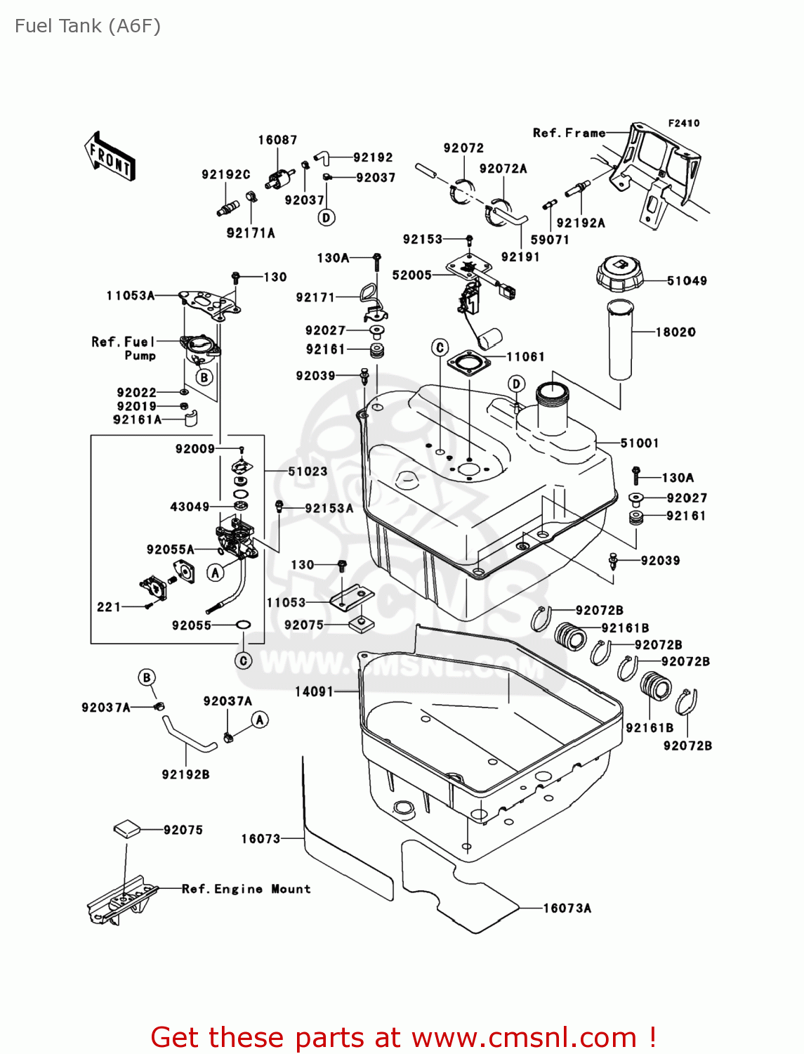 Kawasaki KVF750A6F BRUTE FORCE 750 4X4I 2006 USA Fuel Tank (A6F) buy