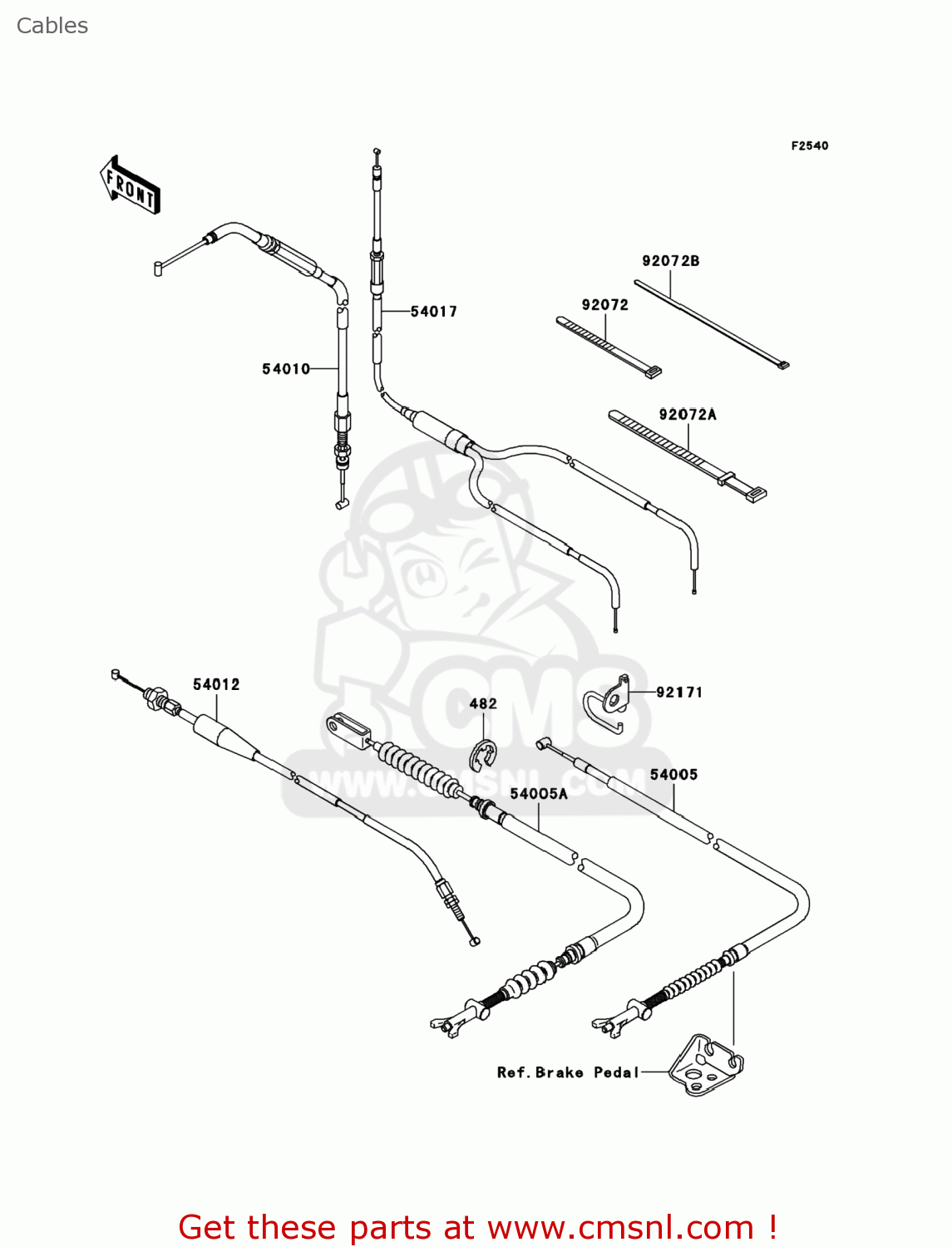 Kawasaki KVF750B1 BRUTE FORCE 750 4X4I 2005 USA Cables buy original
