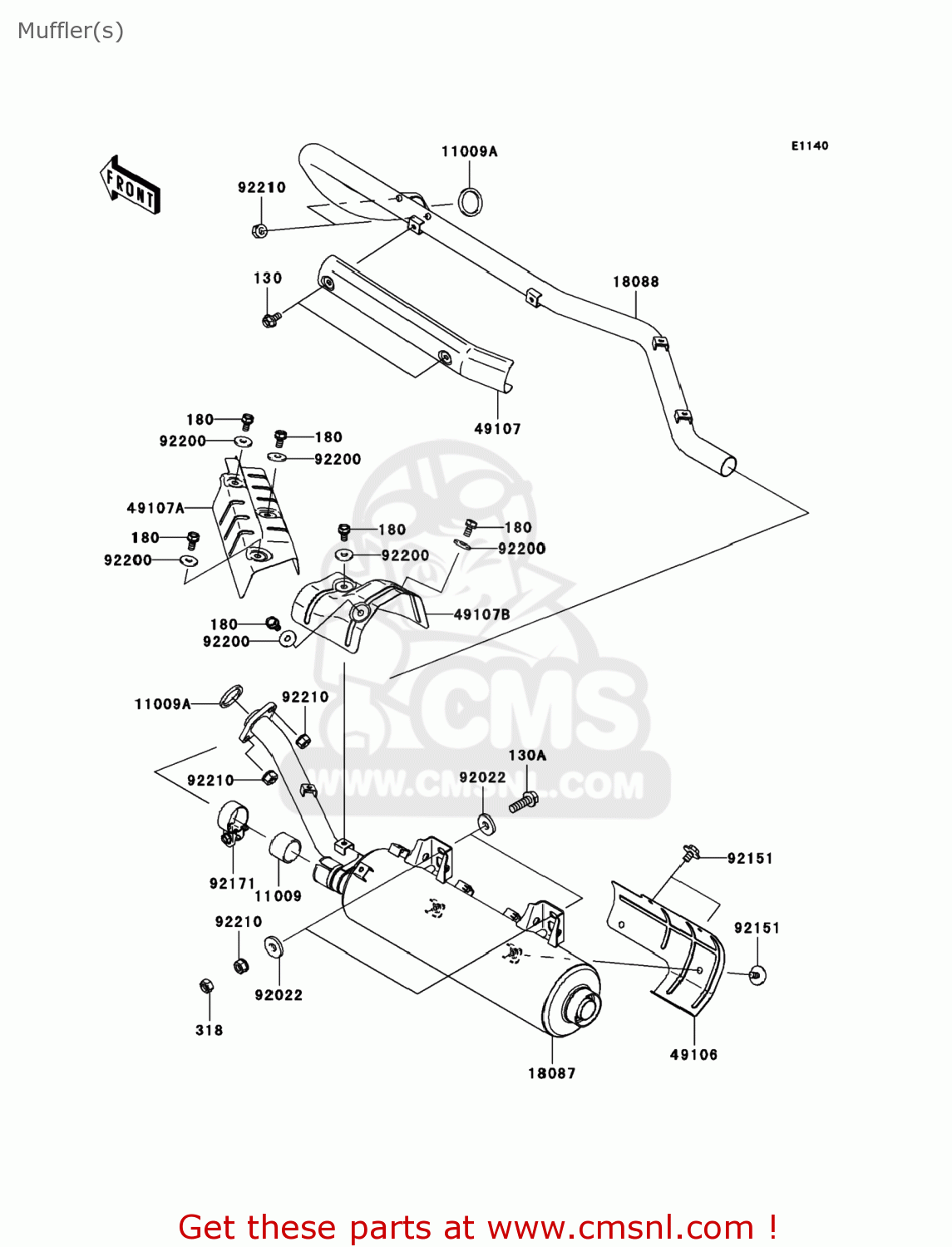 Kawasaki KVF750B1 BRUTE FORCE 750 4X4I 2005 USA Muffler(s) buy