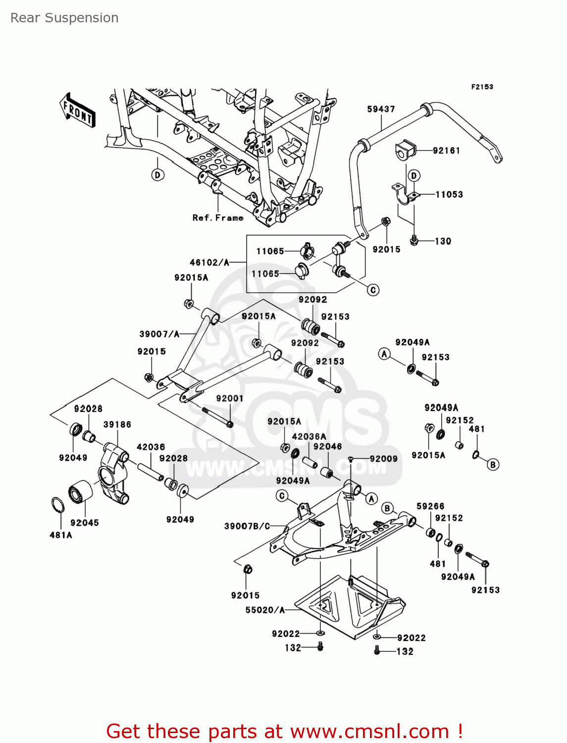 Kawasaki KVF750-B1 BRUTE FORCE 750 4X4I 2005 USA Rear Suspension - buy