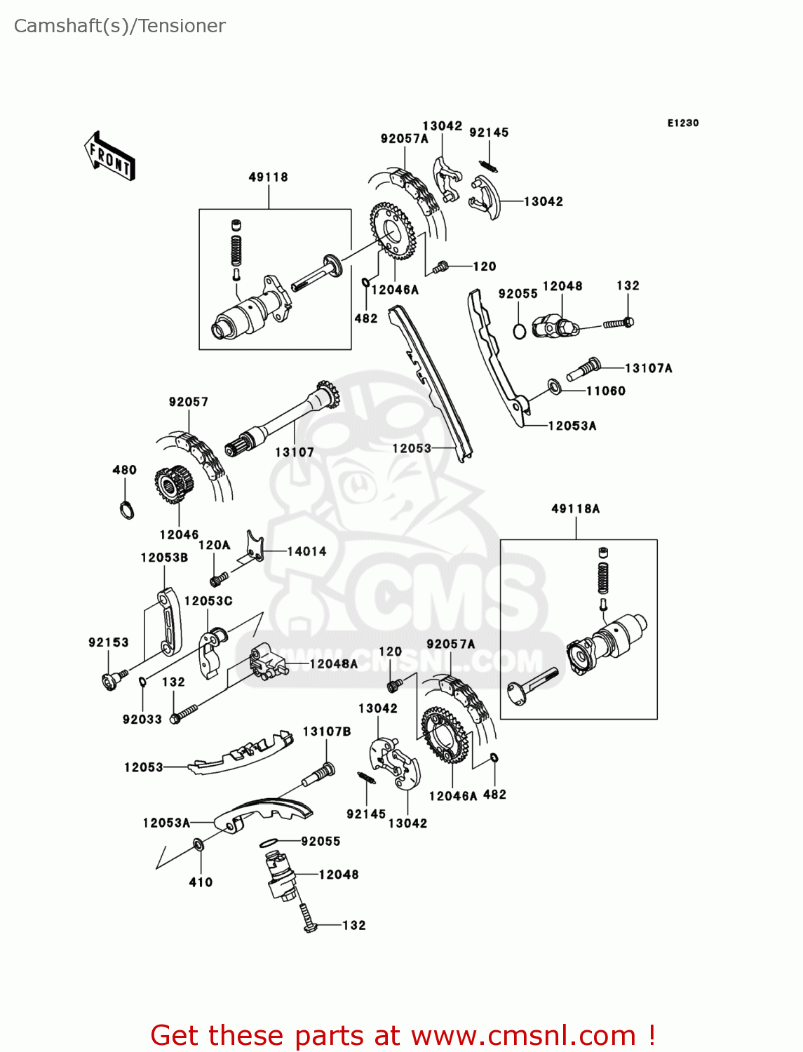 Kawasaki KVF750B7F BRUTE FORCE 750 4X4I 2007 USA Camshaft(s)/Tensioner