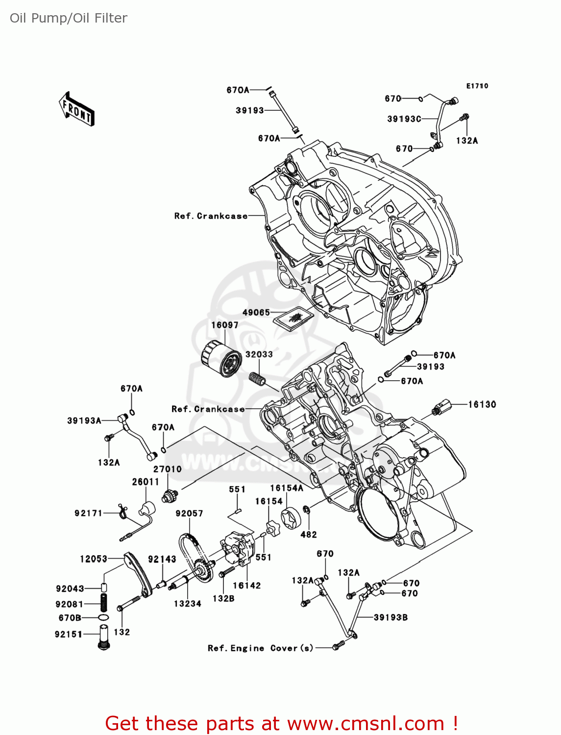 Kawasaki KVF750D8F BRUTE FORCE 750 4X4I 2008 USA Oil Pump/Oil Filter