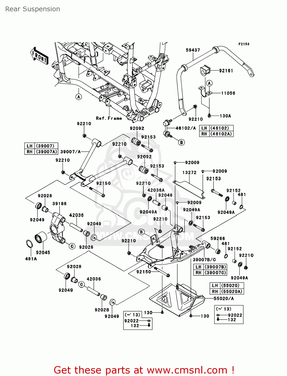 Kawasaki KVF750LCS BRUTE FORCE 750 4X4I 2012 USA Rear Suspension buy