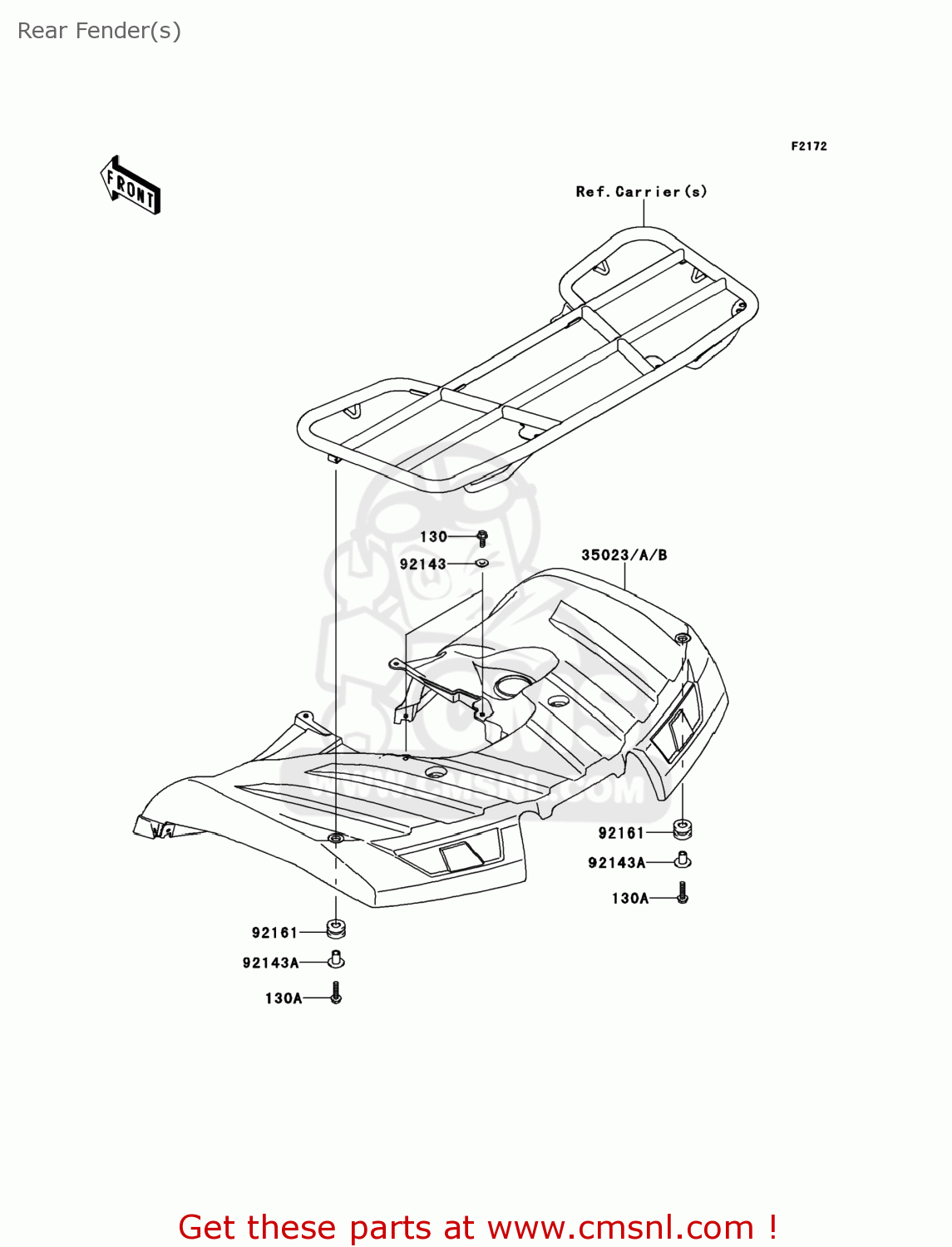Kawasaki KVF750LDF BRUTE FORCE 750 4X4I 2013 USA Rear Fender(s) buy