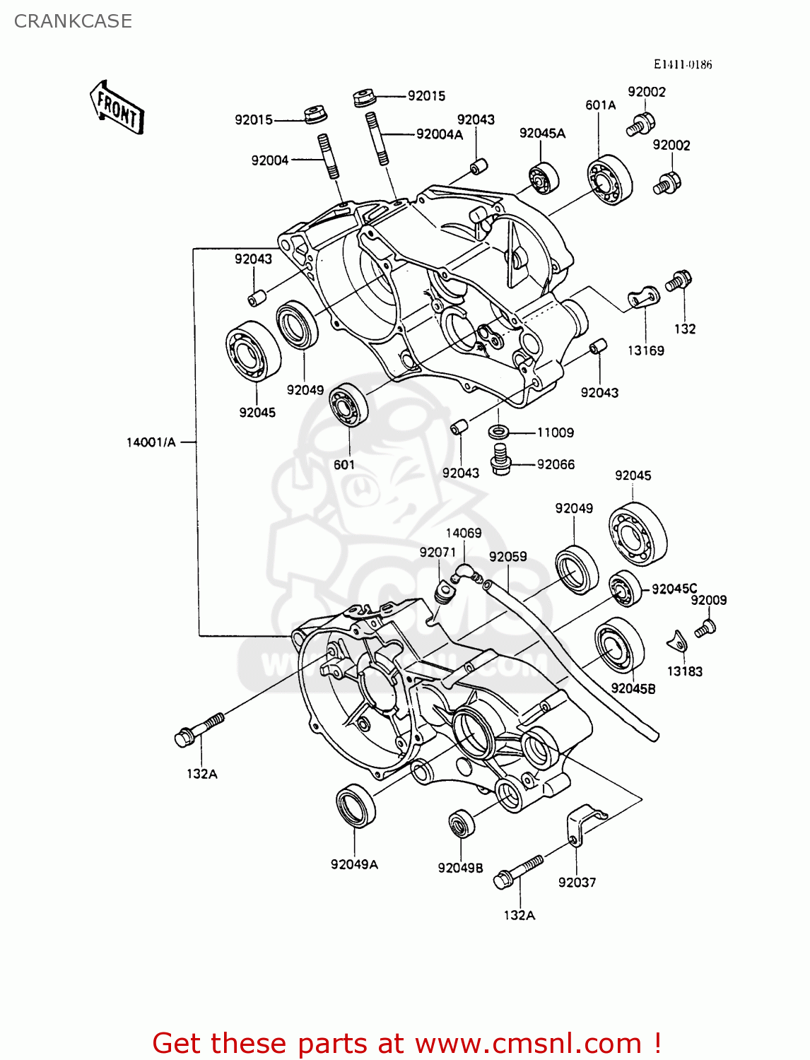 CRANKCASE KX100-A1 1989 UNITED KINGDOM AL