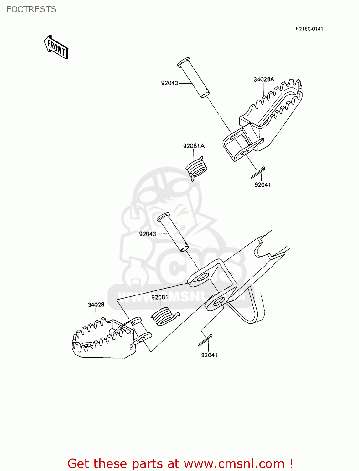 FOOTRESTS KX100-A1 1989 UNITED KINGDOM AL