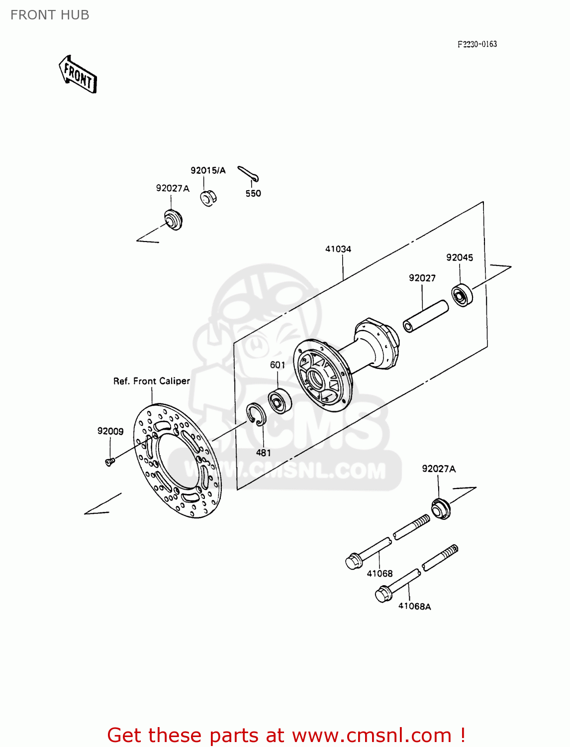 FRONT HUB KX100-A1 1989 UNITED KINGDOM AL