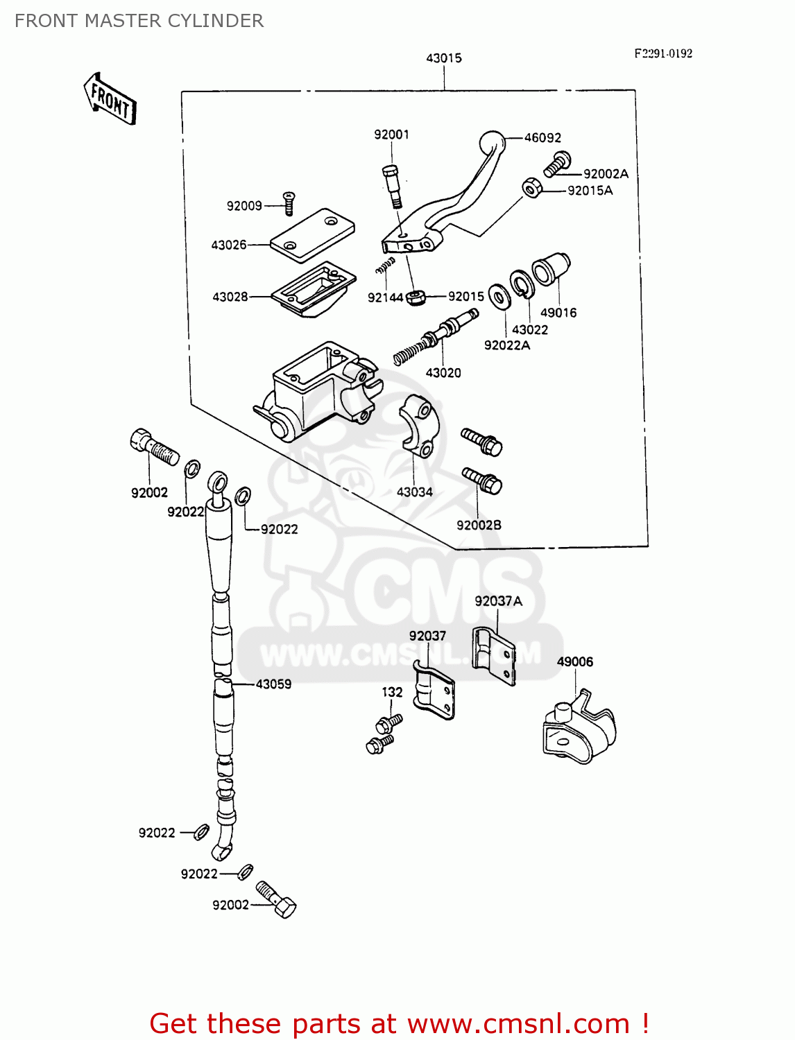 FRONT MASTER CYLINDER KX100-A1 1989 UNITED KINGDOM AL