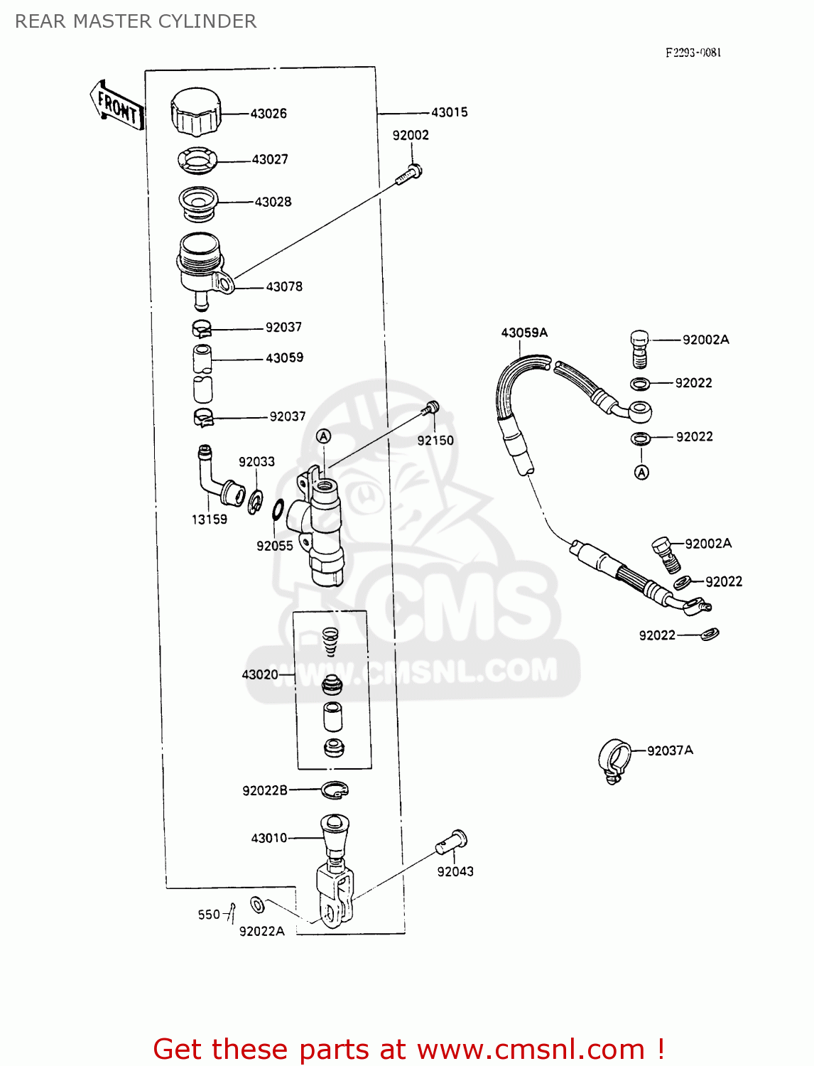 REAR MASTER CYLINDER KX100-A1 1989 UNITED KINGDOM AL