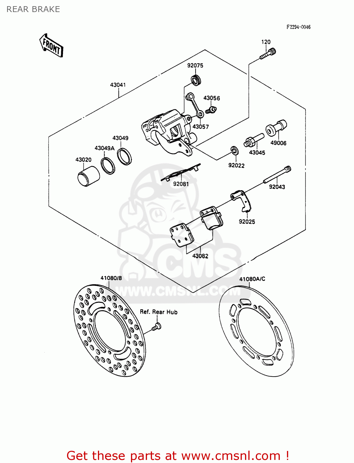 REAR BRAKE KX100-A1 1989 UNITED KINGDOM AL