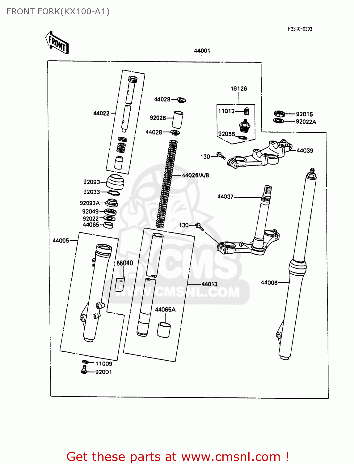 FRONT FORK(KX100-A1) KX100-A1 1989 UNITED KINGDOM AL