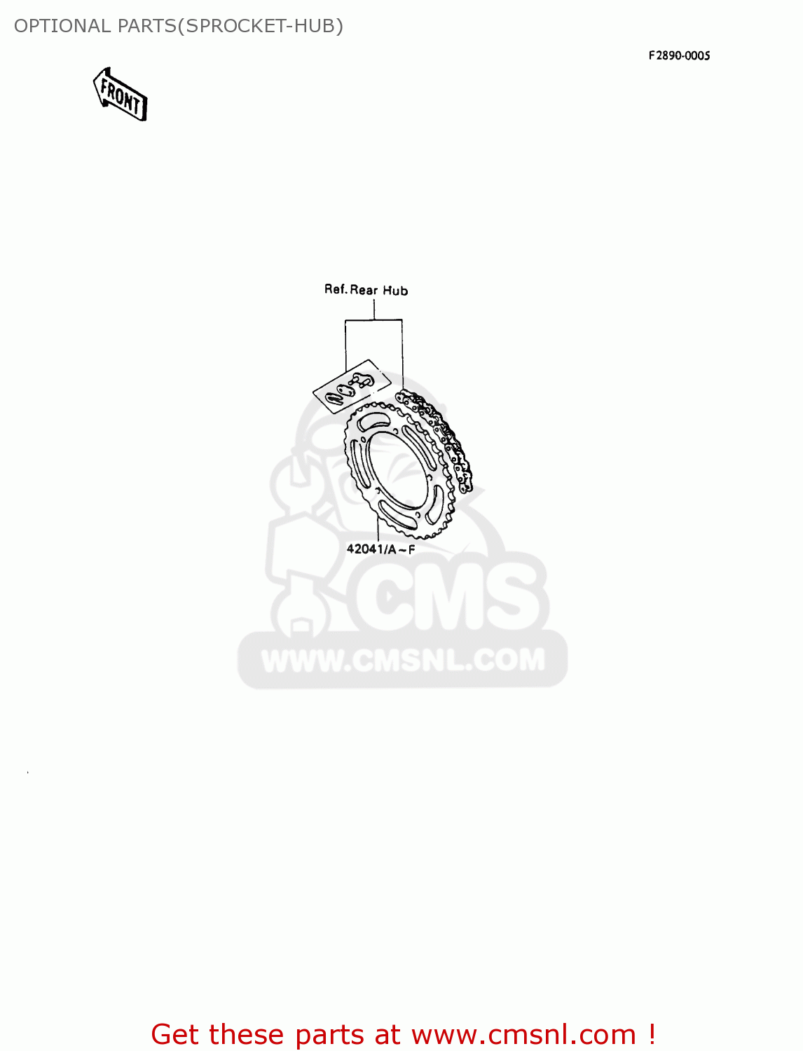 OPTIONAL PARTS(SPROCKET-HUB) KX100-A1 1989 UNITED KINGDOM AL