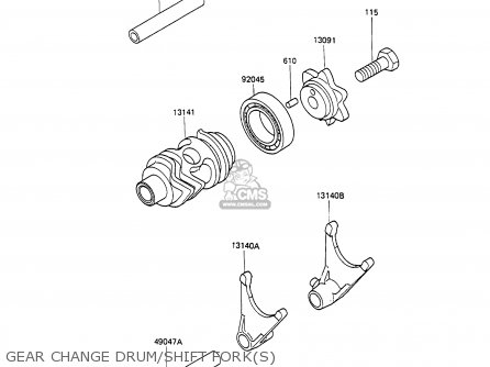GEAR CHANGE DRUM/SHIFT FORK(S) - KX100-A1 1989 UNITED KINGDOM AL