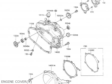 ENGINE COVER(S) - KX100-A1 1989 UNITED KINGDOM AL
