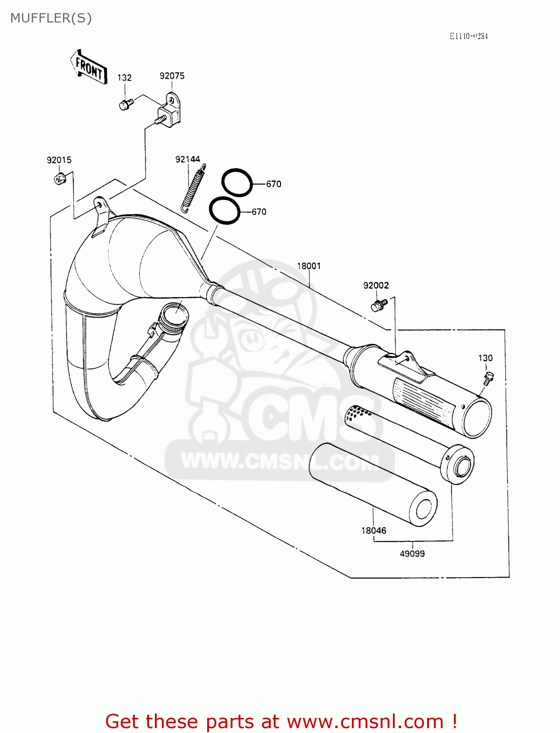 MUFFLER(S) KX100-A2 1990 UNITED KINGDOM AL AS