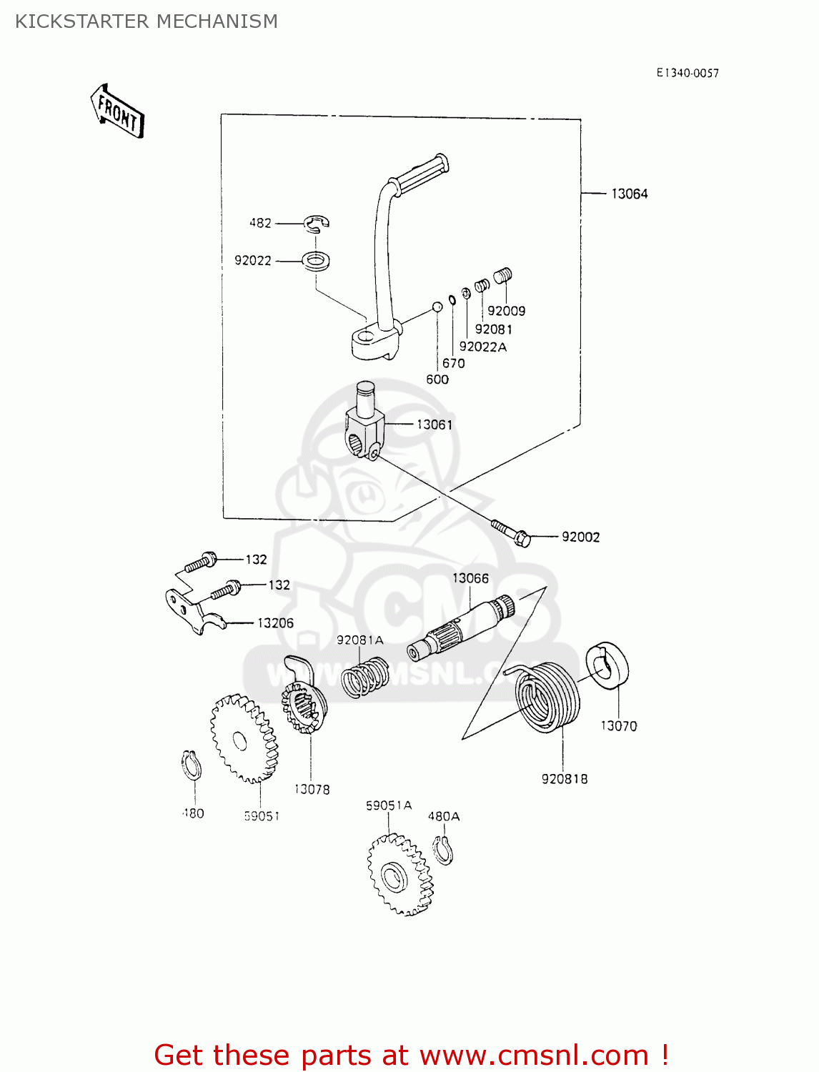 KICKSTARTER MECHANISM KX100-A2 1990 UNITED KINGDOM AL AS