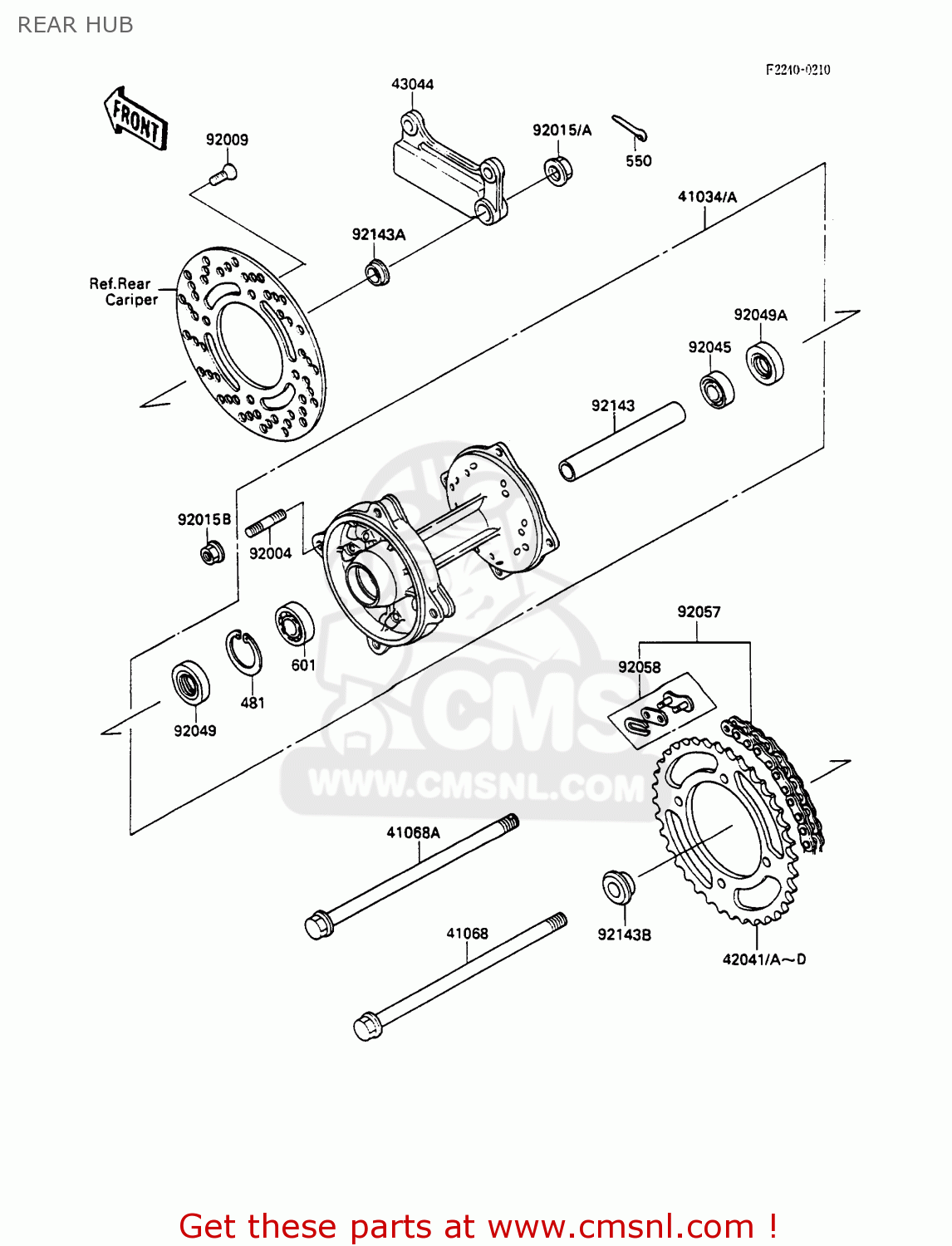 REAR HUB KX100-A2 1990 UNITED KINGDOM AL AS
