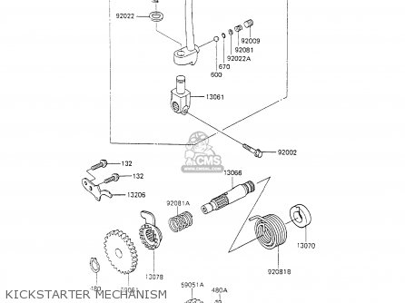 KICKSTARTER MECHANISM - KX100-A2 1990 UNITED KINGDOM AL AS