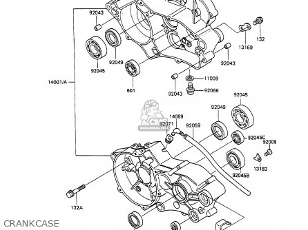 CRANKCASE - KX100-A2 1990 UNITED KINGDOM AL AS