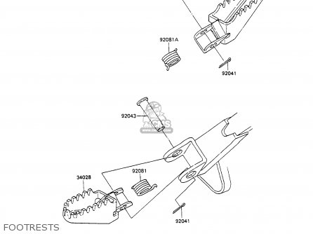 FOOTRESTS - KX100-A2 1990 UNITED KINGDOM AL AS