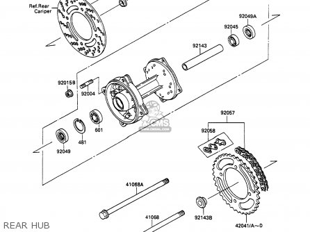 REAR HUB - KX100-A2 1990 UNITED KINGDOM AL AS