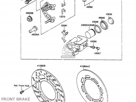 FRONT BRAKE - KX100-A2 1990 UNITED KINGDOM AL AS