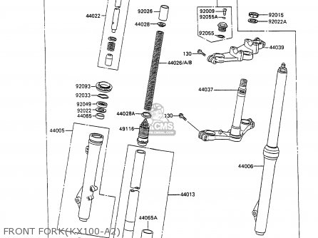 FRONT FORK(KX100-A2) - KX100-A2 1990 UNITED KINGDOM AL AS