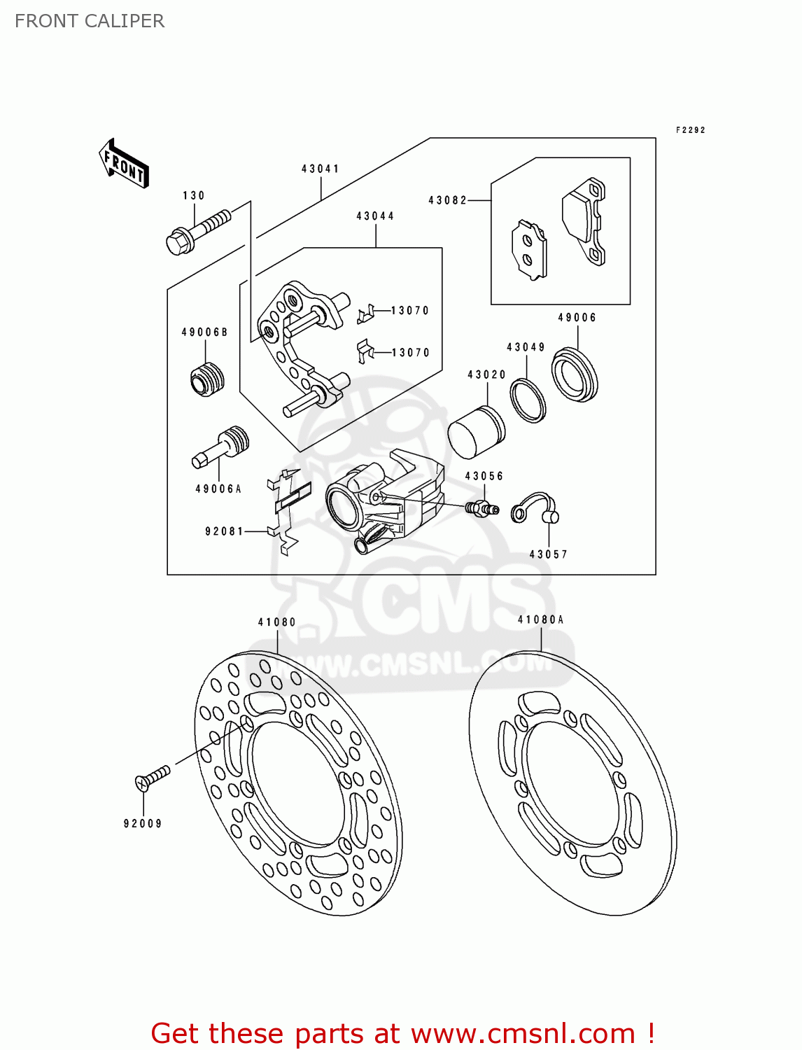 FRONT CALIPER KX100-B1 1991 UNITED KINGDOM AL AS